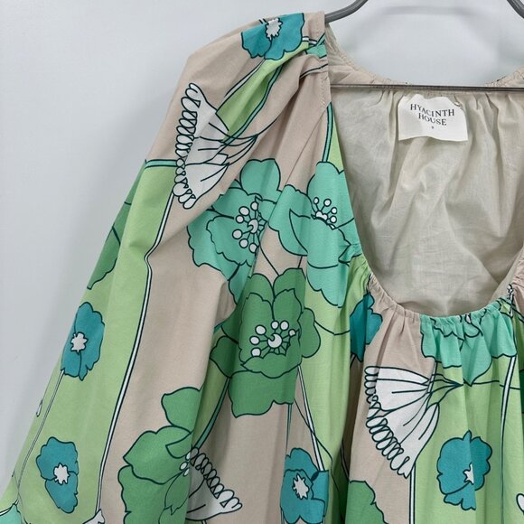 Hyacinth House by Tuckernuck Green and Blue Floral Dorinda Midi Dress size S NWT - Picture 3 of 9